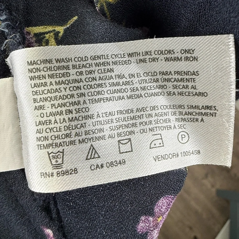 William Rast Navy Floral Blouse - Picture 4 of 4